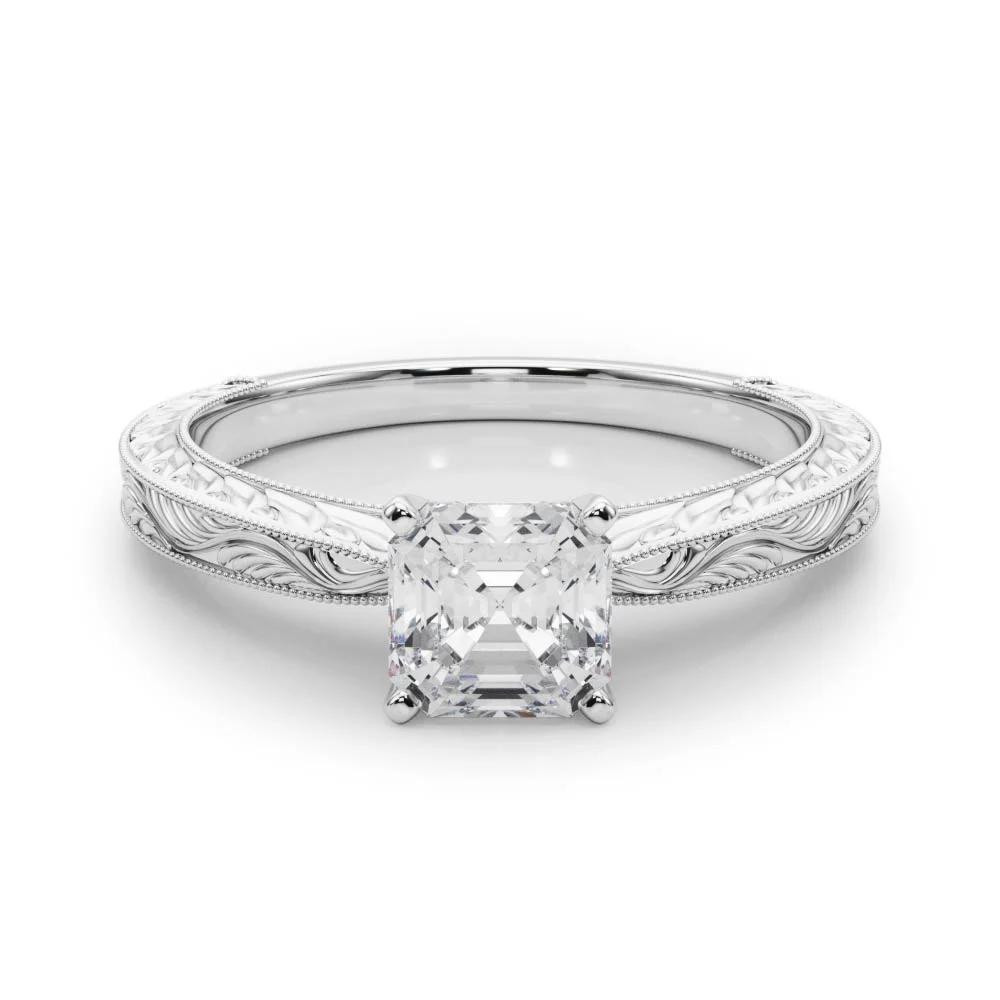 Vintage-inspired Milgrain Engagement Ring - Image 21