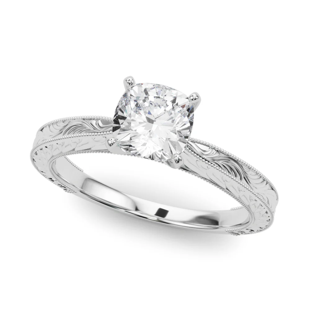 Vintage-inspired Milgrain Engagement Ring - Image 2