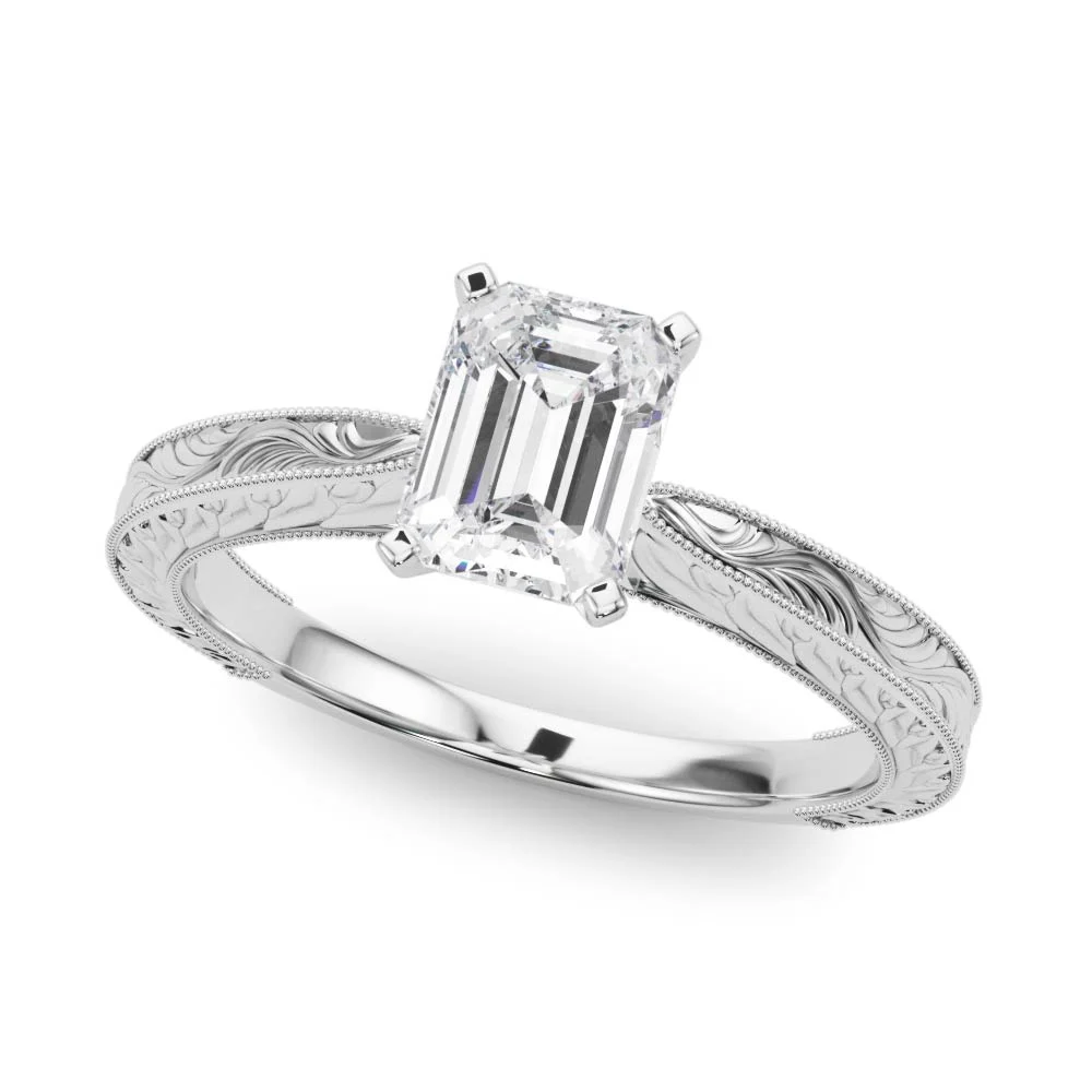 Vintage-inspired Milgrain Engagement Ring - Image 3