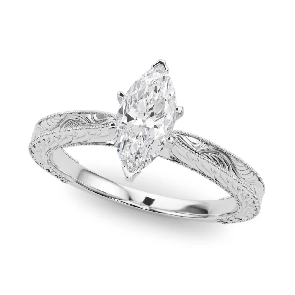 Vintage-inspired Milgrain Engagement Ring - Image 5