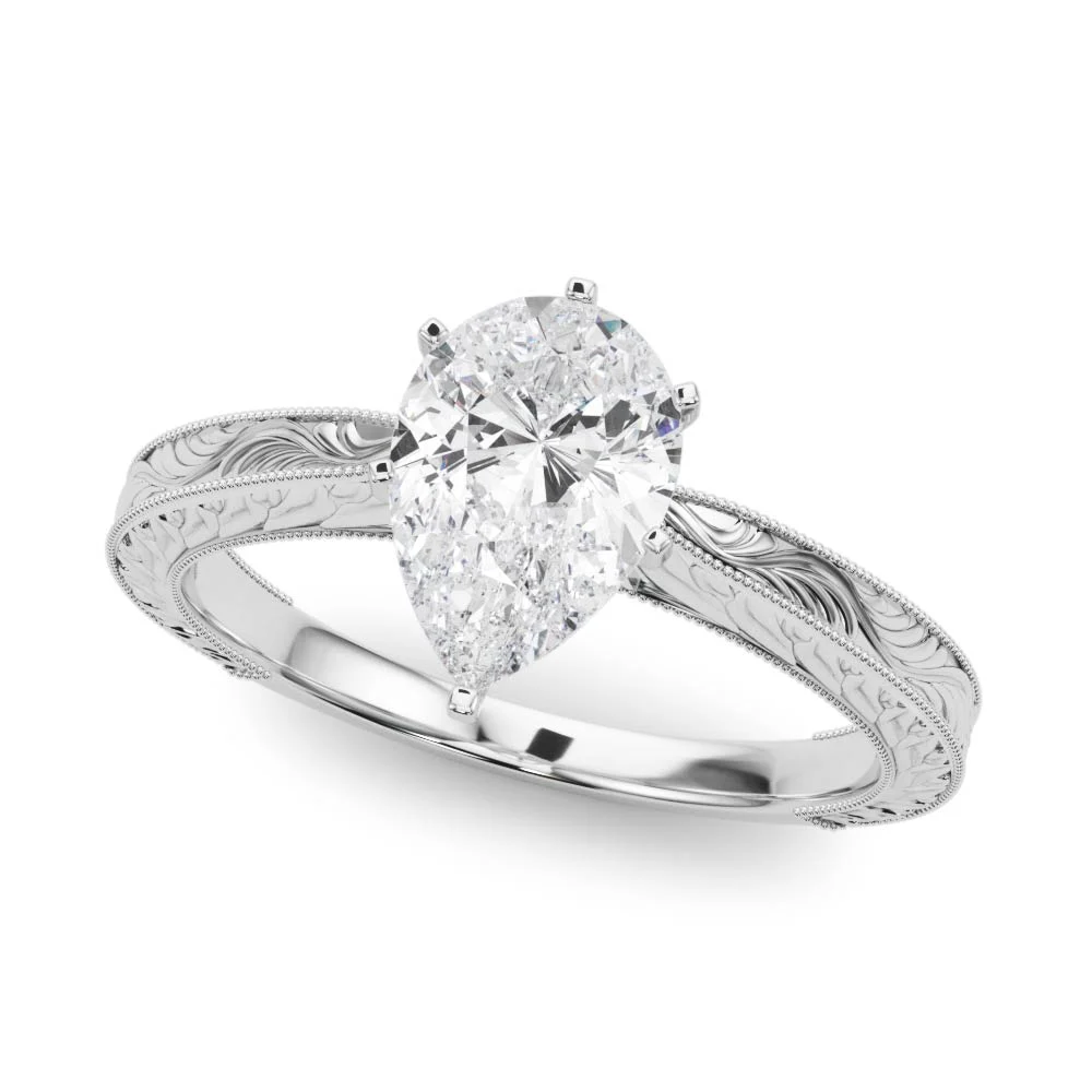 Vintage-inspired Milgrain Engagement Ring - Image 7