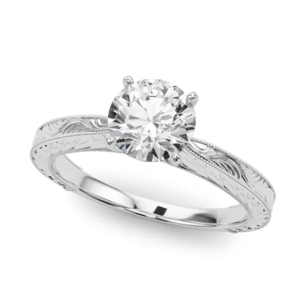 Vintage-inspired Milgrain Engagement Ring