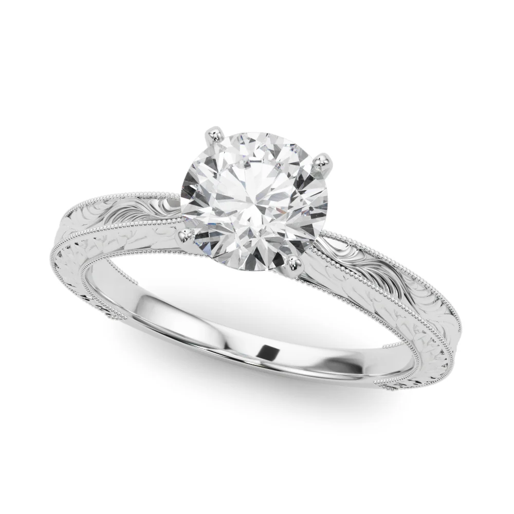 Vintage-inspired Milgrain Engagement Ring - Image 9