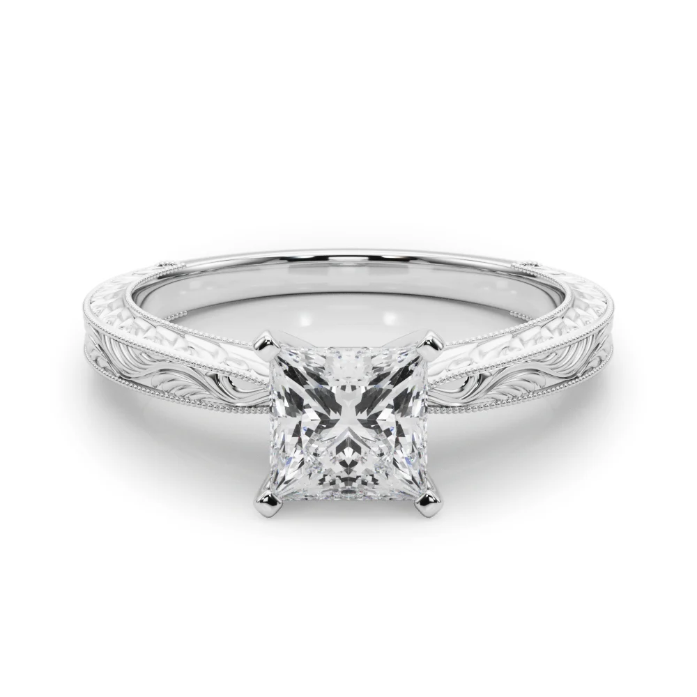 Vintage-inspired Milgrain Engagement Ring - Image 30