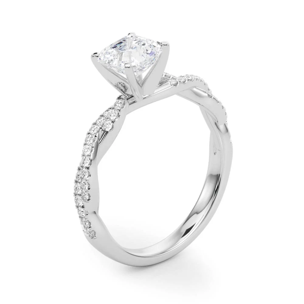 Twisting Diamond Adorned Engagement Ring - Image 28