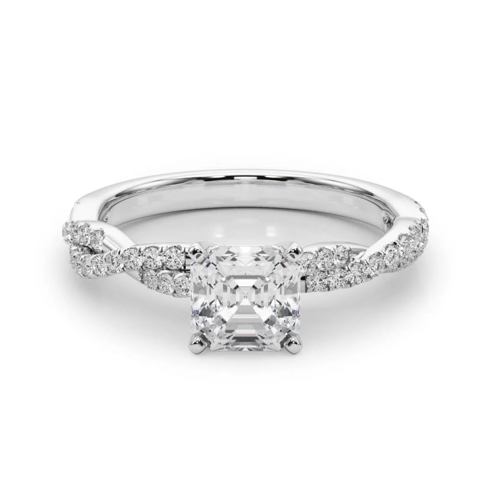 Twisting Diamond Adorned Engagement Ring - Image 19