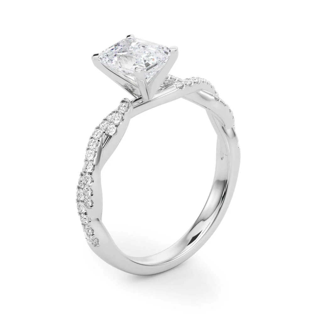 Twisting Diamond Adorned Engagement Ring - Image 29