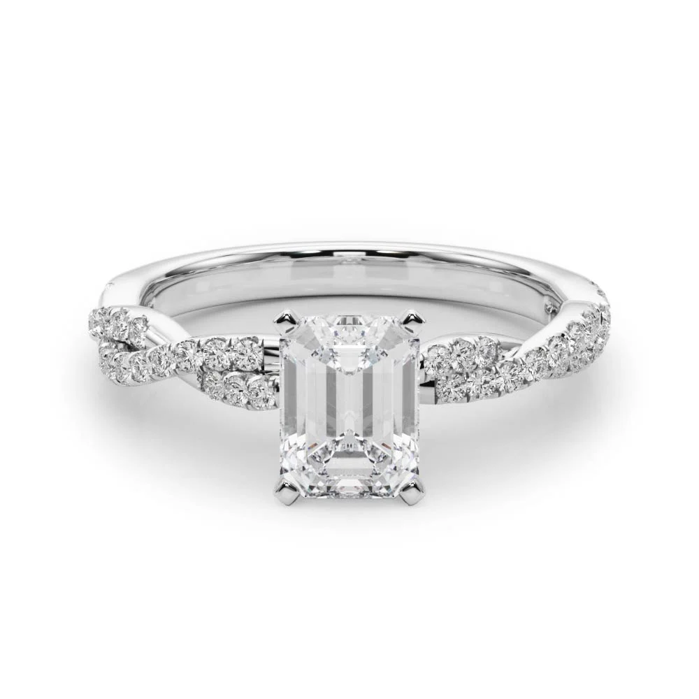 Twisting Diamond Adorned Engagement Ring - Image 20