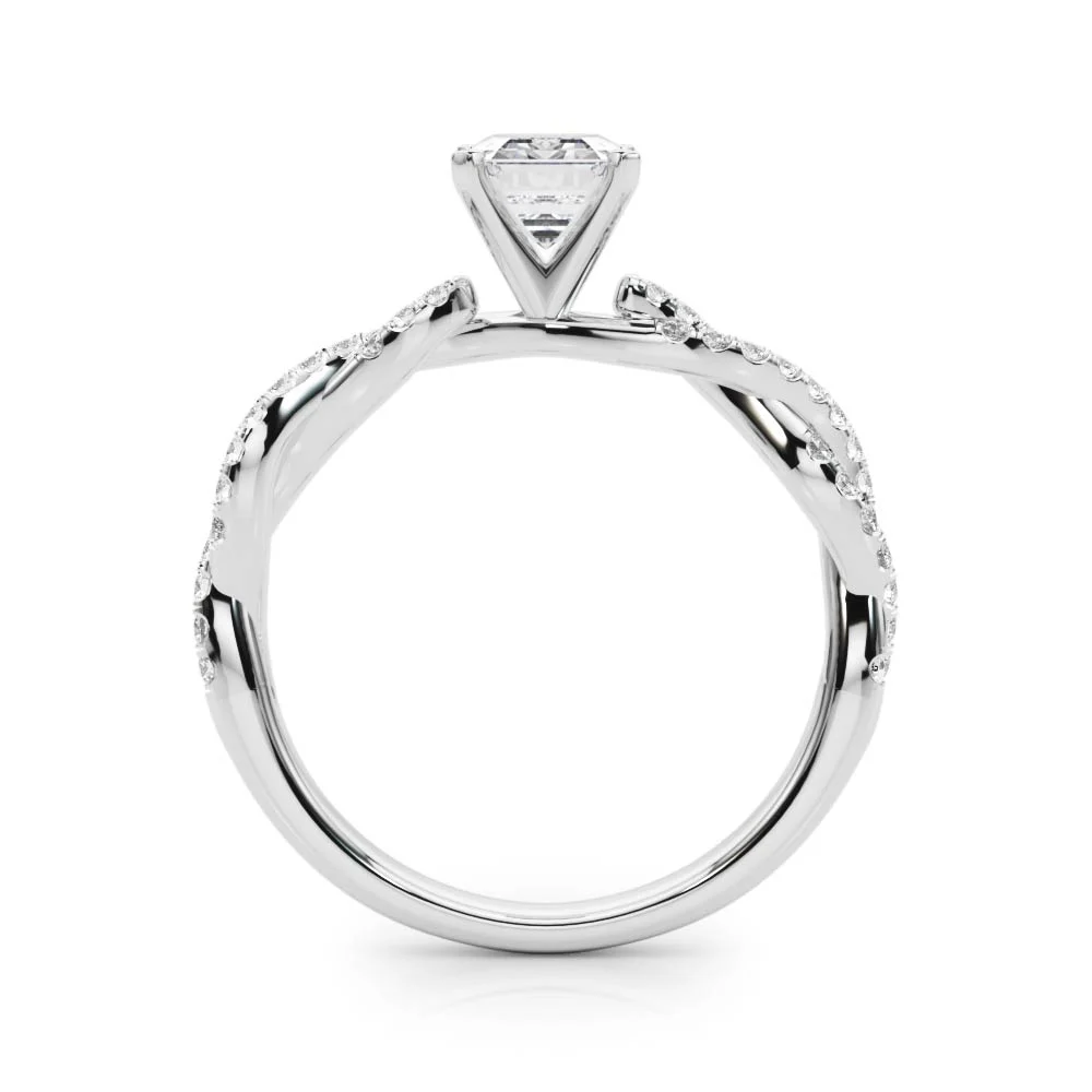 Twisting Diamond Adorned Engagement Ring - Image 11