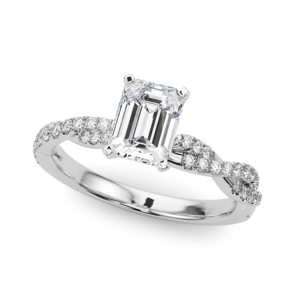 Twisting Diamond Adorned Engagement Ring - Image 2