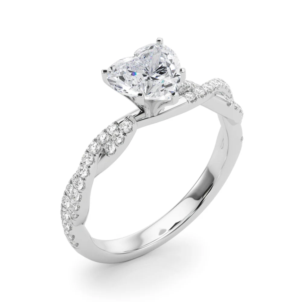 Twisting Diamond Adorned Engagement Ring - Image 30