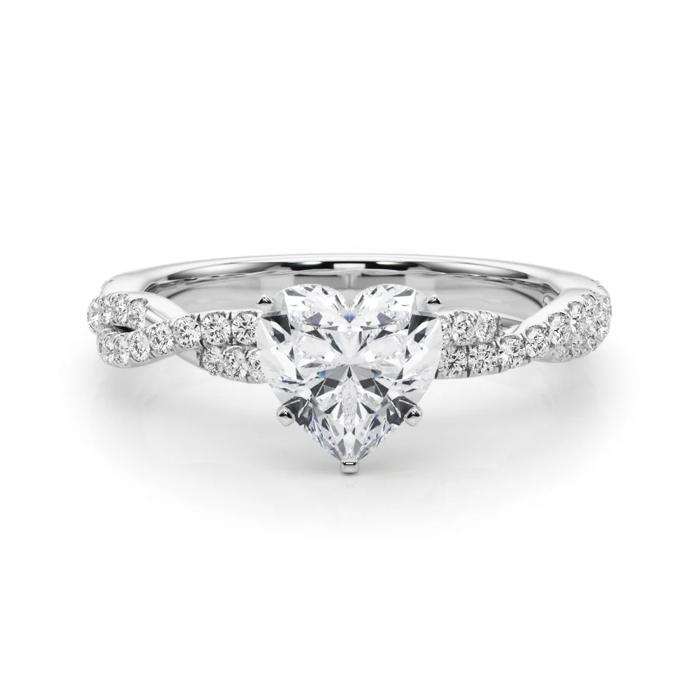 Twisting Diamond Adorned Engagement Ring - Image 21