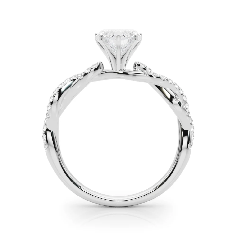 Twisting Diamond Adorned Engagement Ring - Image 12