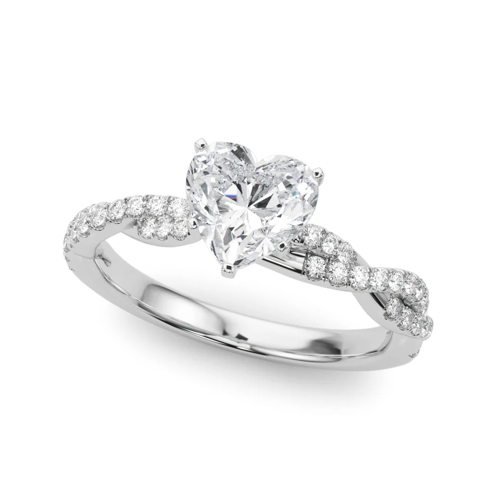 Twisting Diamond Adorned Engagement Ring - Image 3
