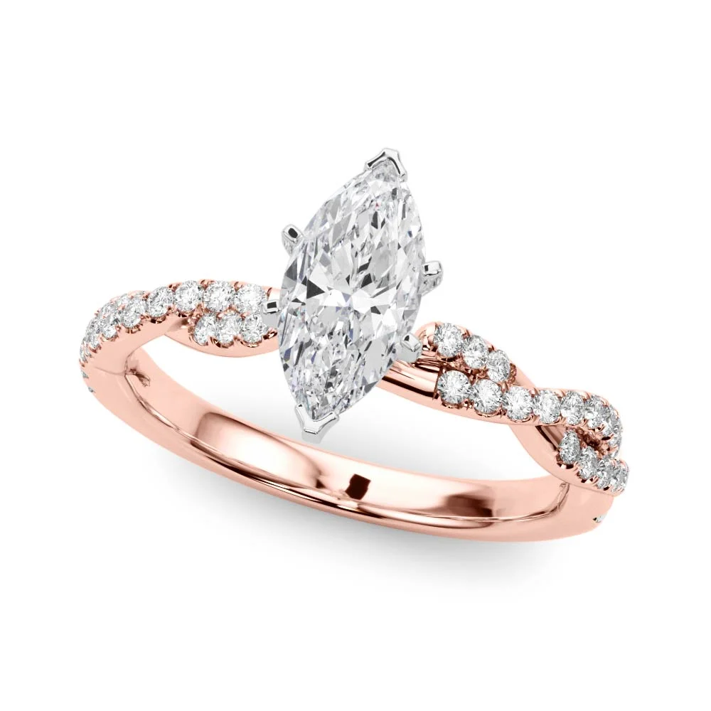 Twisting Diamond Adorned Engagement Ring - Image 90