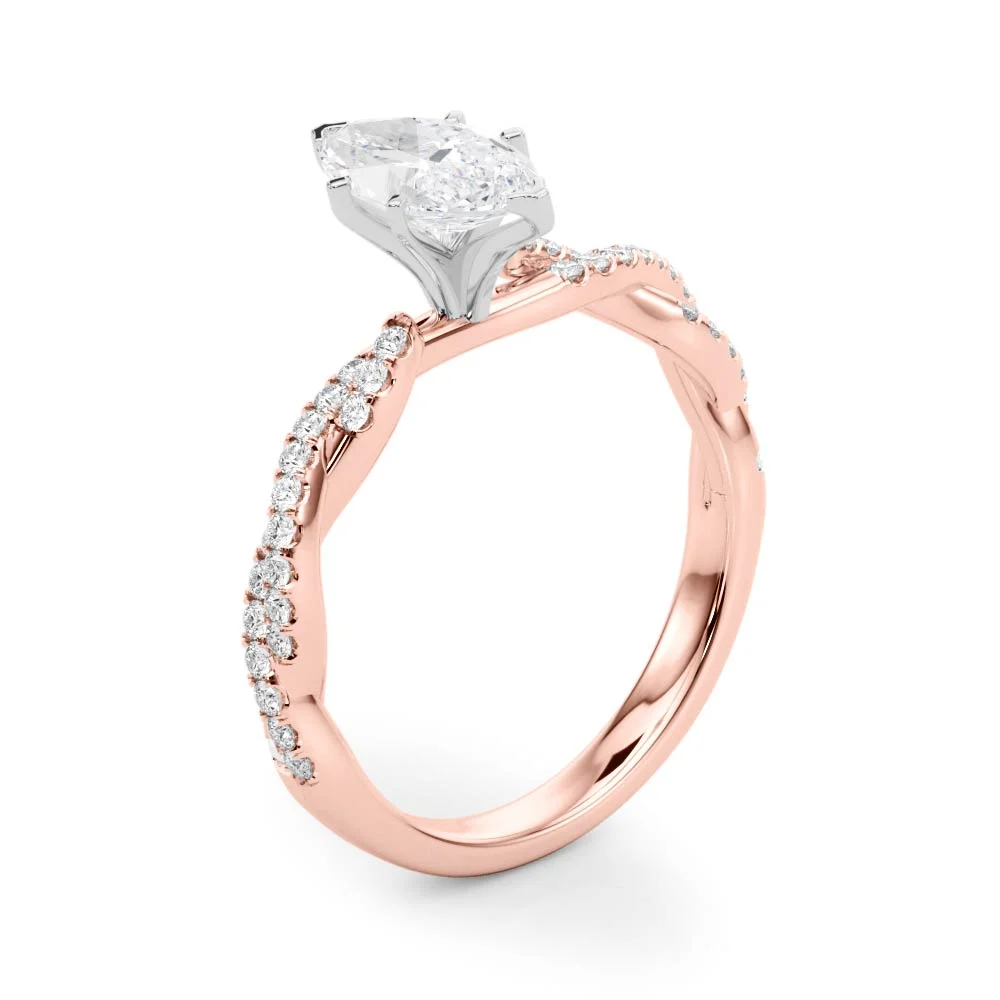 Twisting Diamond Adorned Engagement Ring - Image 117