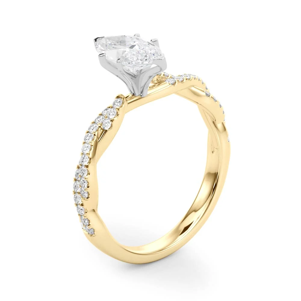 Twisting Diamond Adorned Engagement Ring - Image 74