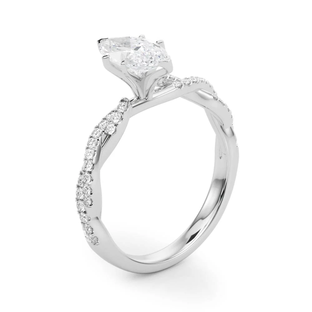 Twisting Diamond Adorned Engagement Ring - Image 31