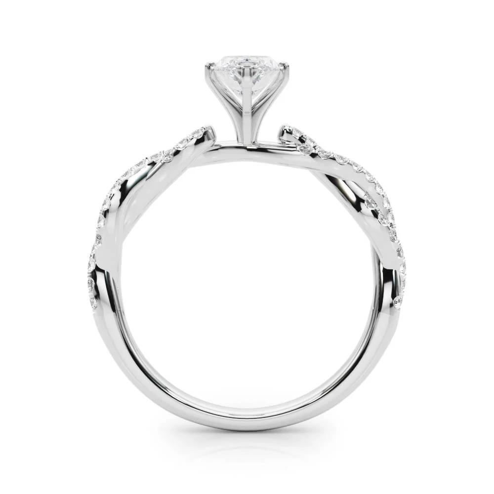 Twisting Diamond Adorned Engagement Ring - Image 13