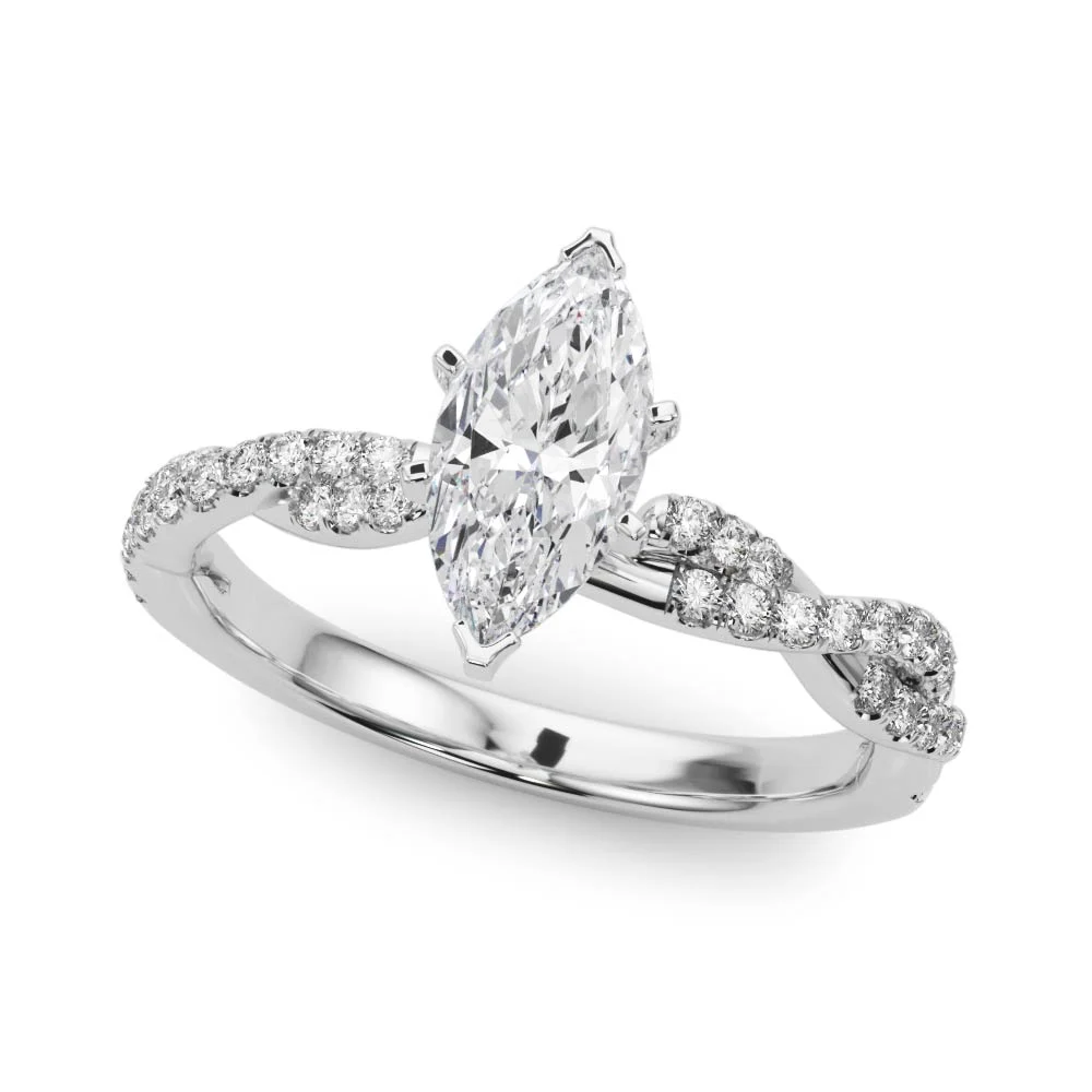Twisting Diamond Adorned Engagement Ring - Image 4