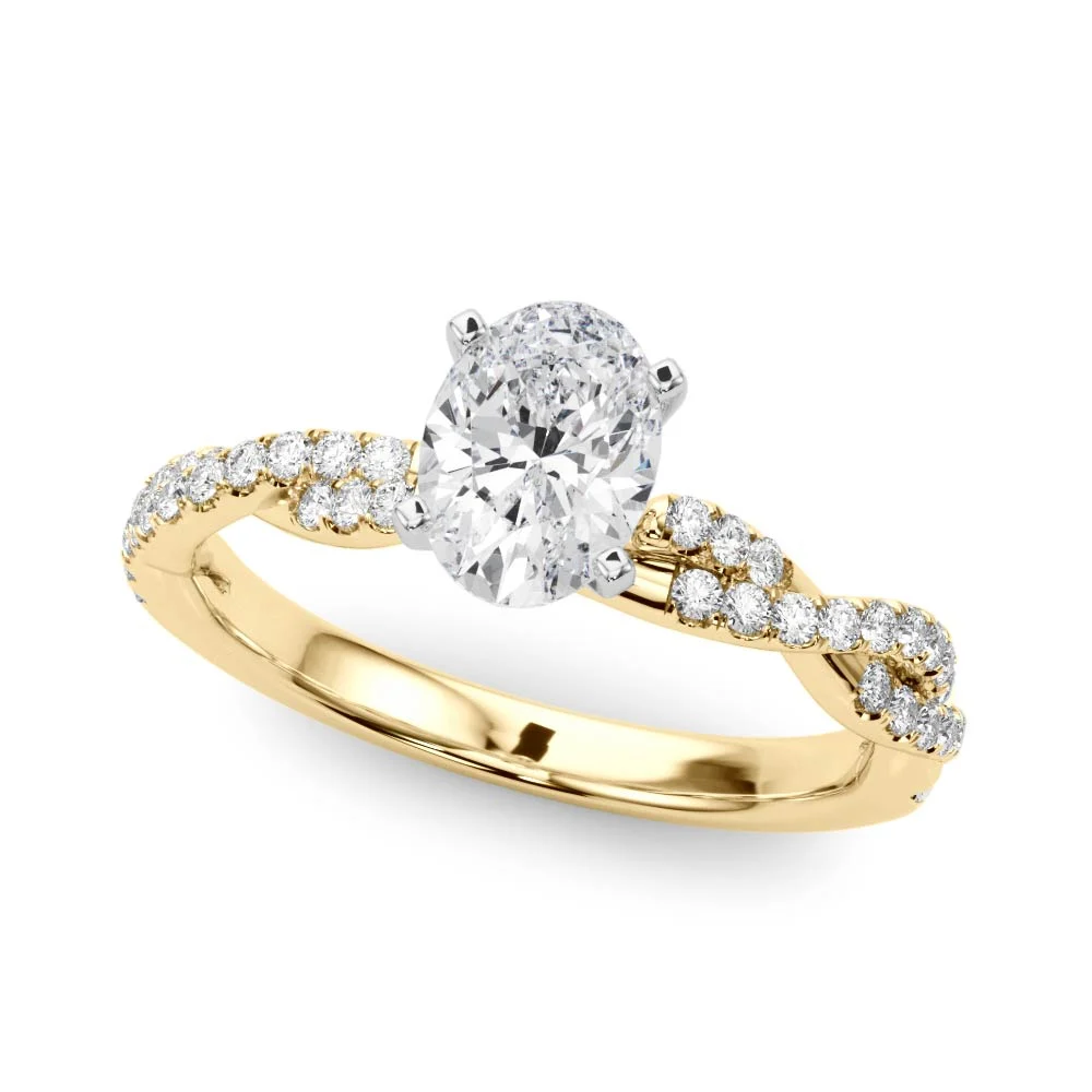 Twisting Diamond Adorned Engagement Ring - Image 48