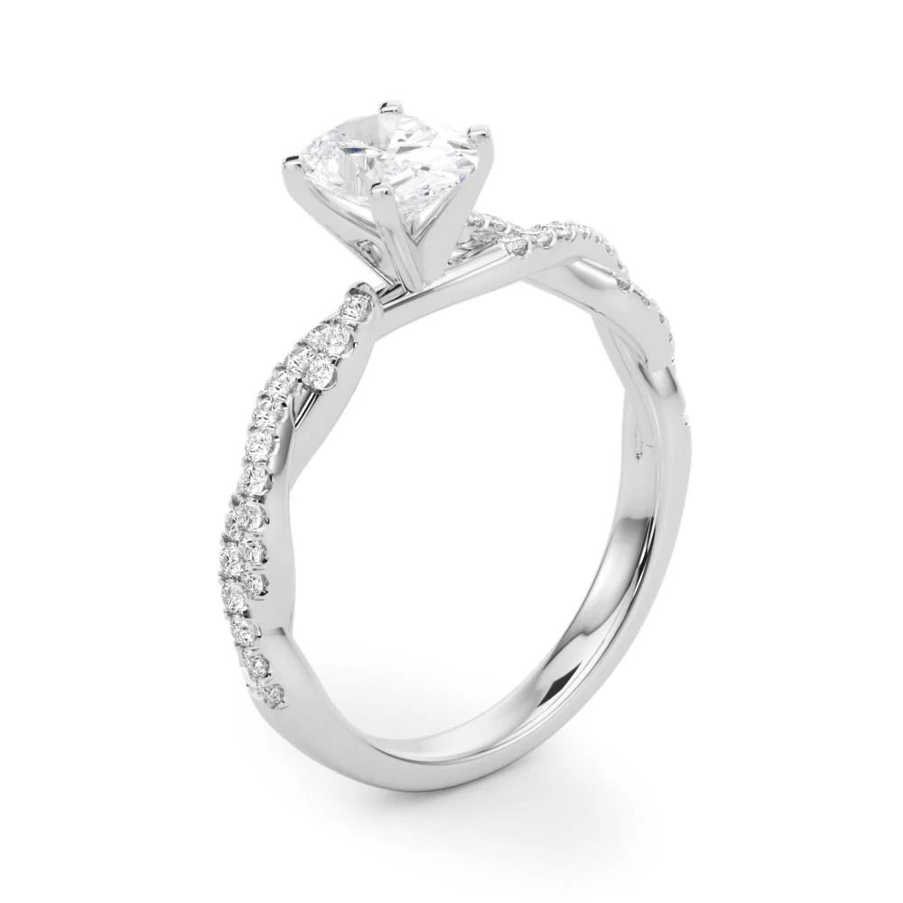 Twisting Diamond Adorned Engagement Ring - Image 32