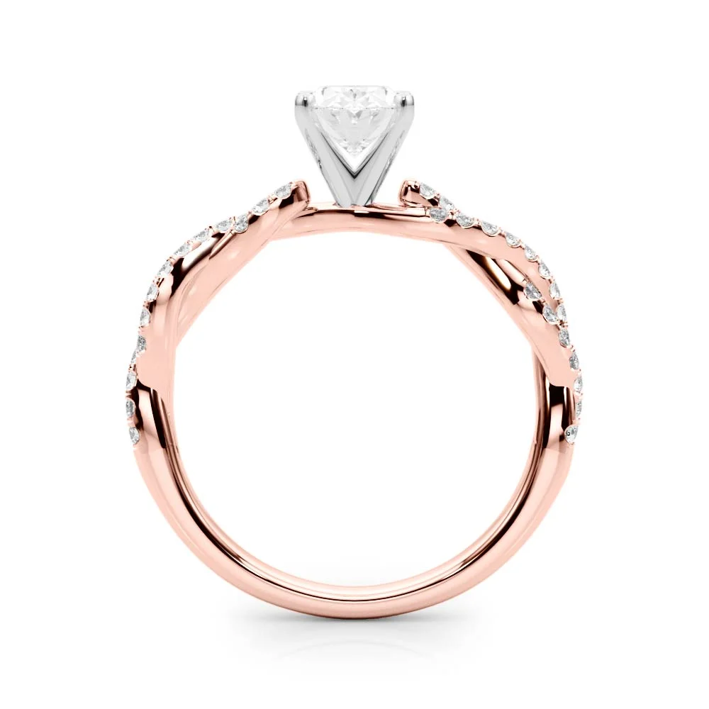 Twisting Diamond Adorned Engagement Ring - Image 100
