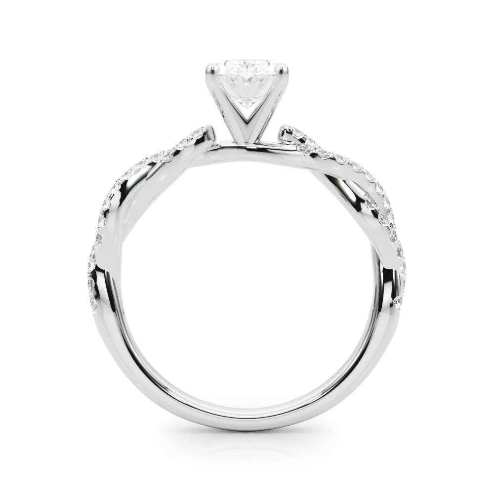 Twisting Diamond Adorned Engagement Ring - Image 14