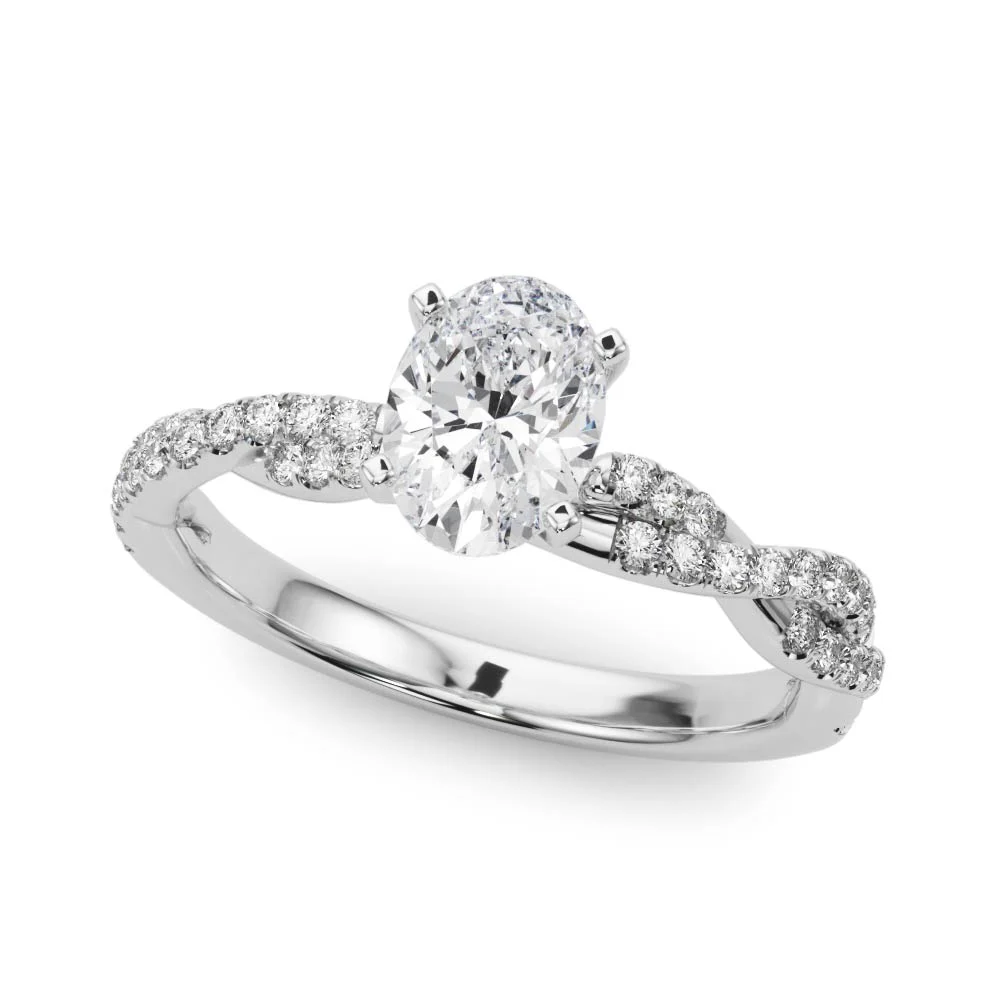 Twisting Diamond Adorned Engagement Ring - Image 5