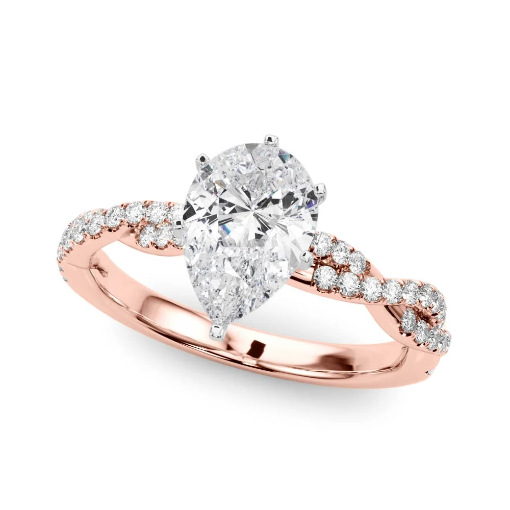 Twisting Diamond Adorned Engagement Ring - Image 92