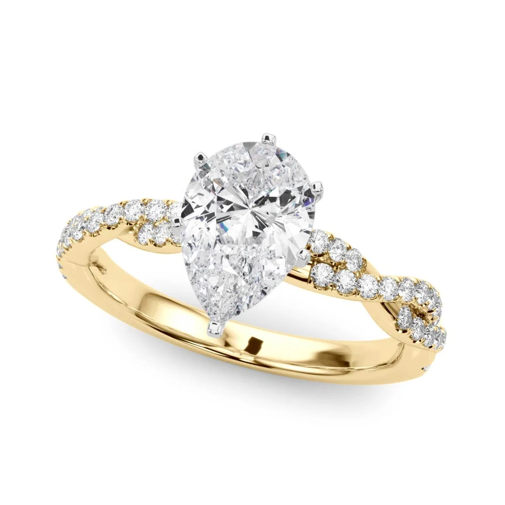 Twisting Diamond Adorned Engagement Ring - Image 49