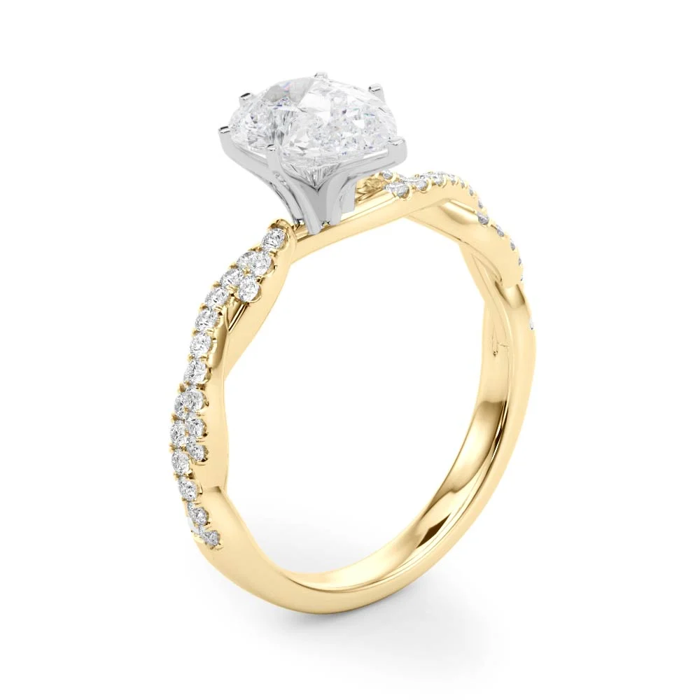 Twisting Diamond Adorned Engagement Ring - Image 76