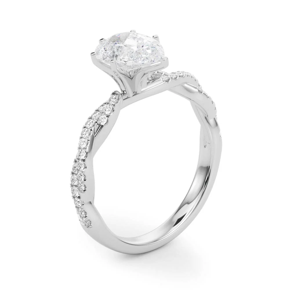 Twisting Diamond Adorned Engagement Ring - Image 33