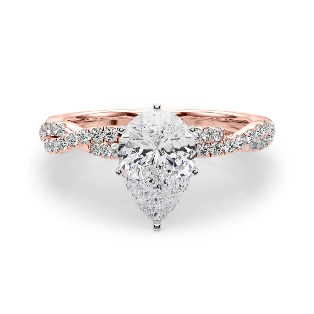 Twisting Diamond Adorned Engagement Ring - Image 110