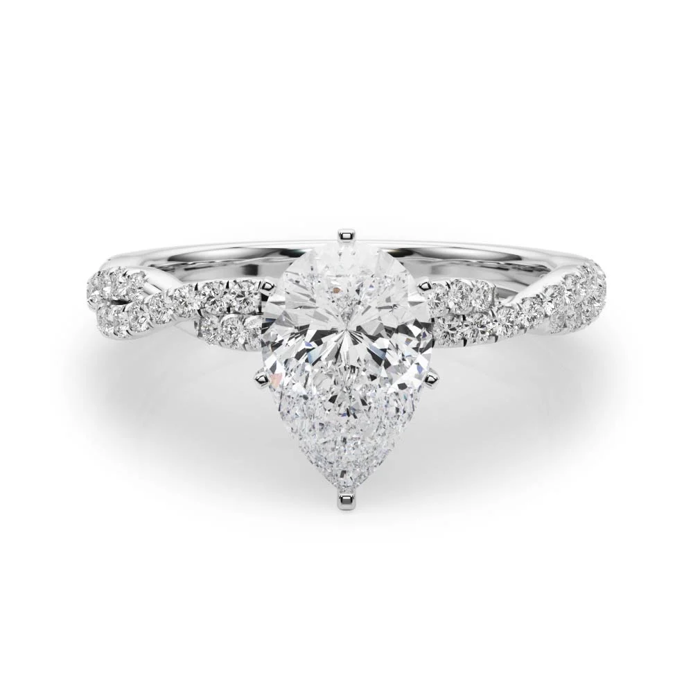 Twisting Diamond Adorned Engagement Ring - Image 24