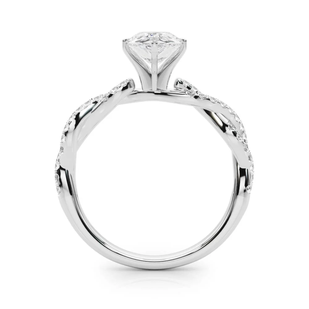 Twisting Diamond Adorned Engagement Ring - Image 15