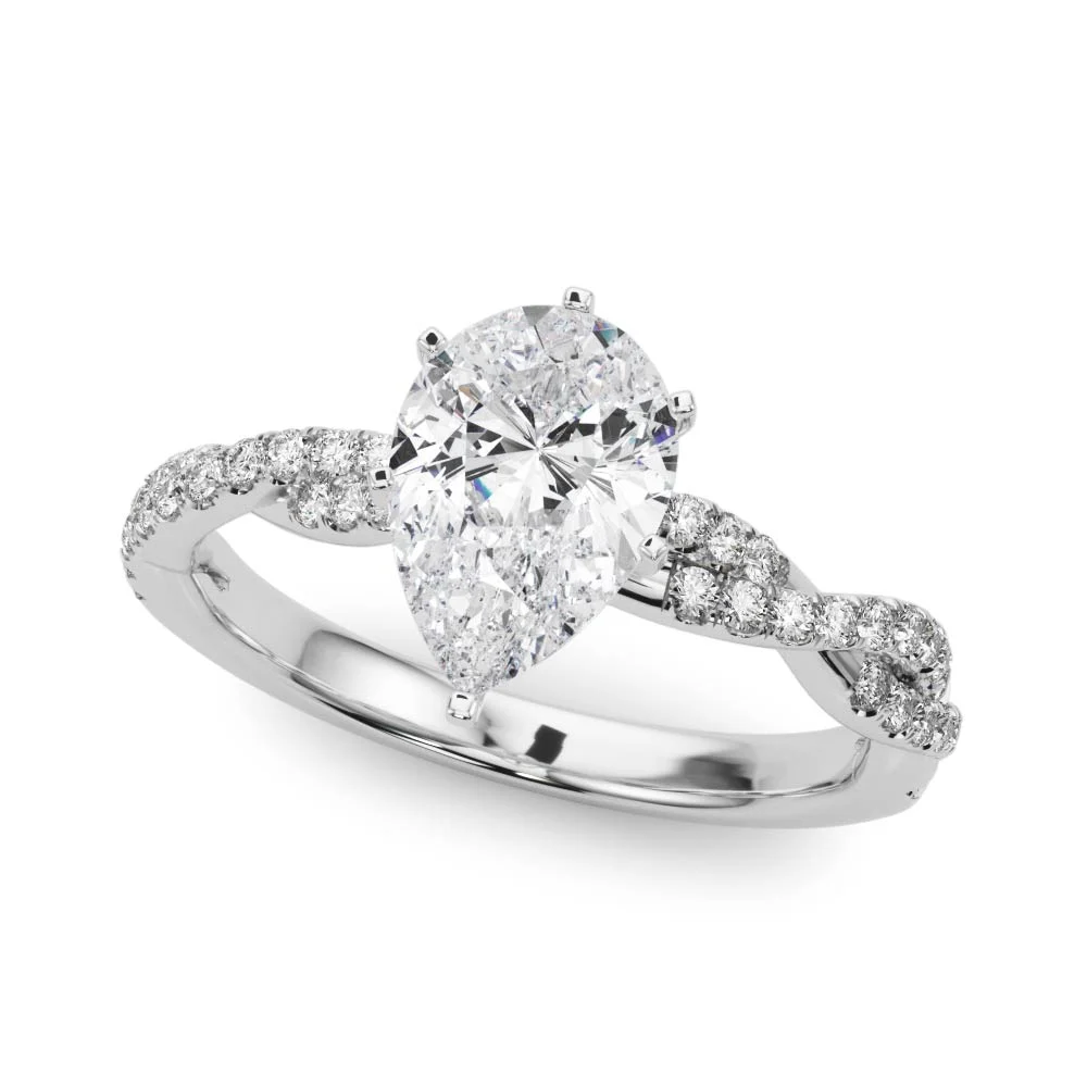 Twisting Diamond Adorned Engagement Ring - Image 6
