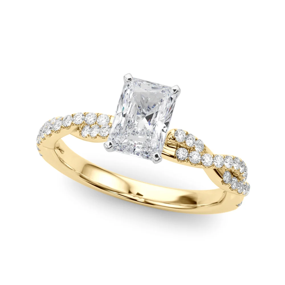 Twisting Diamond Adorned Engagement Ring - Image 50