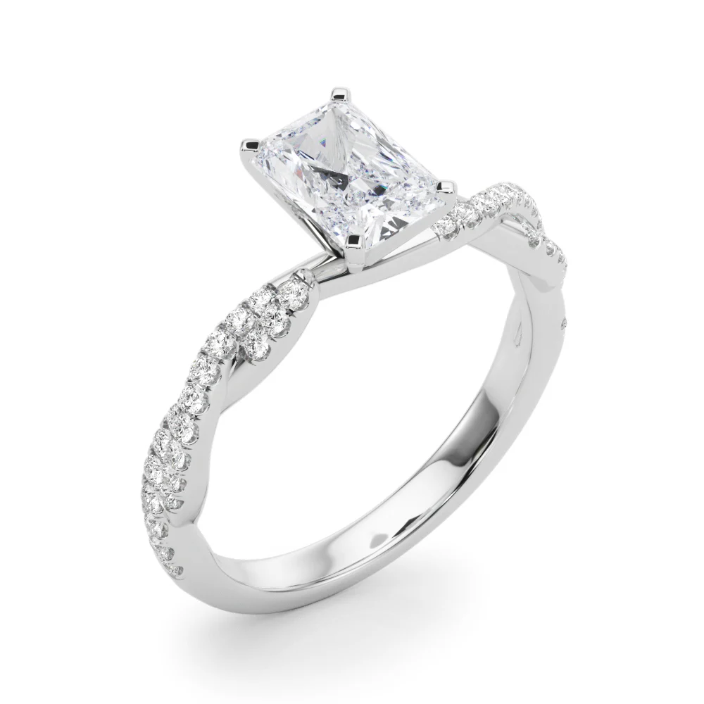 Twisting Diamond Adorned Engagement Ring - Image 34