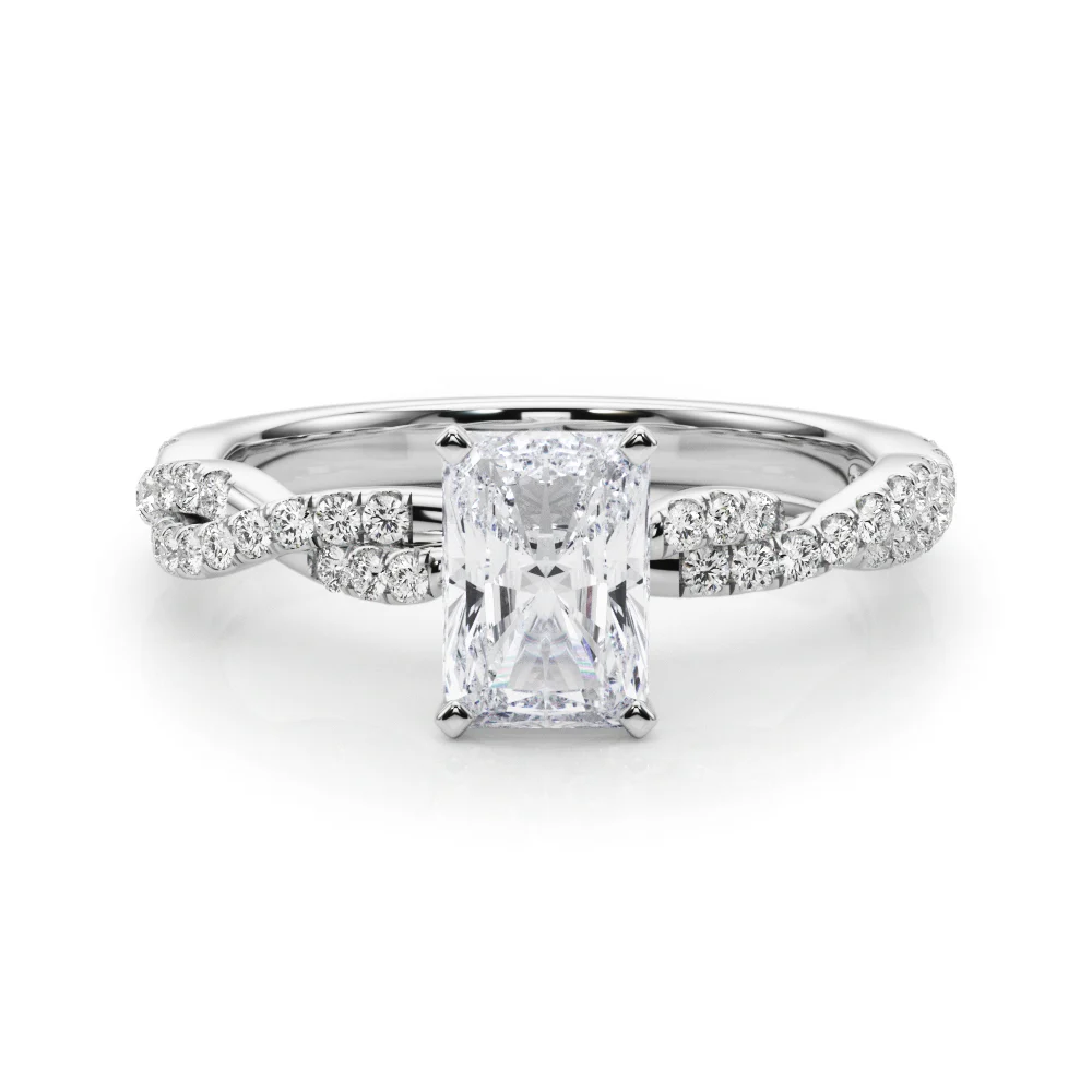 Twisting Diamond Adorned Engagement Ring - Image 25