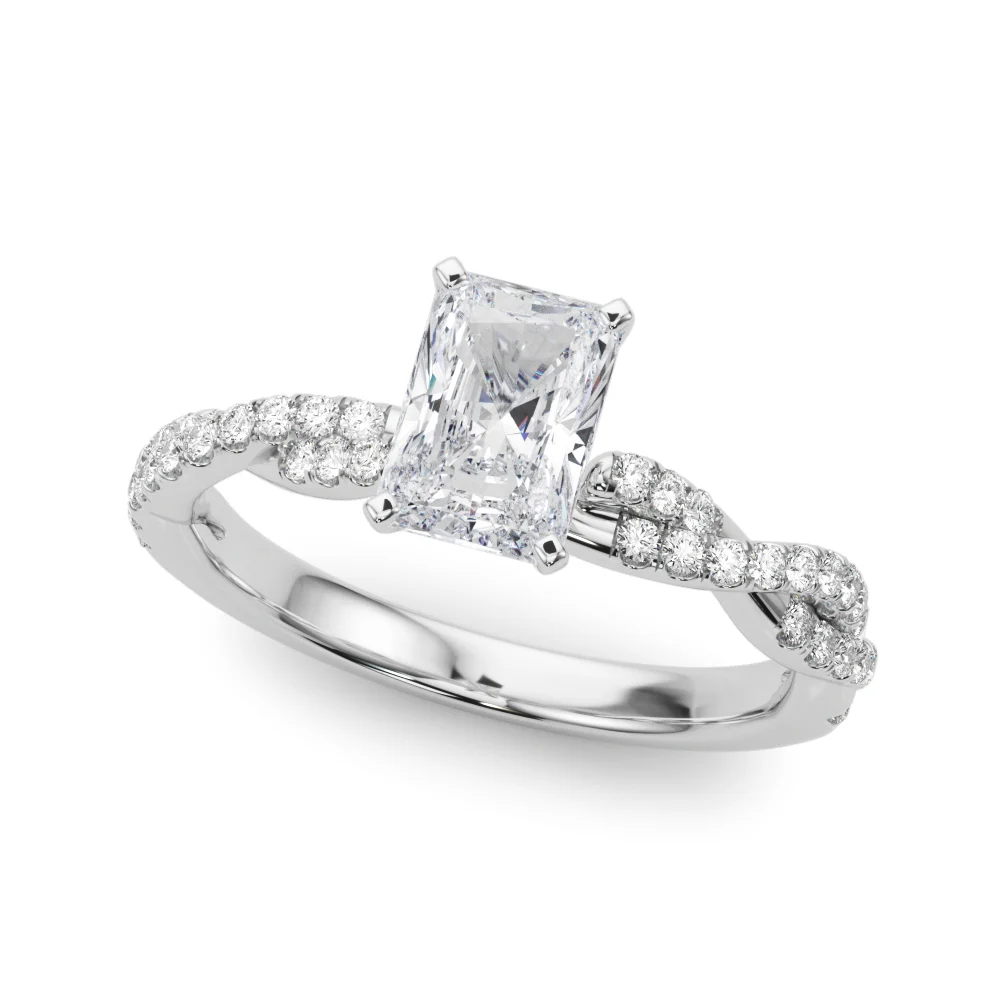 Twisting Diamond Adorned Engagement Ring - Image 7