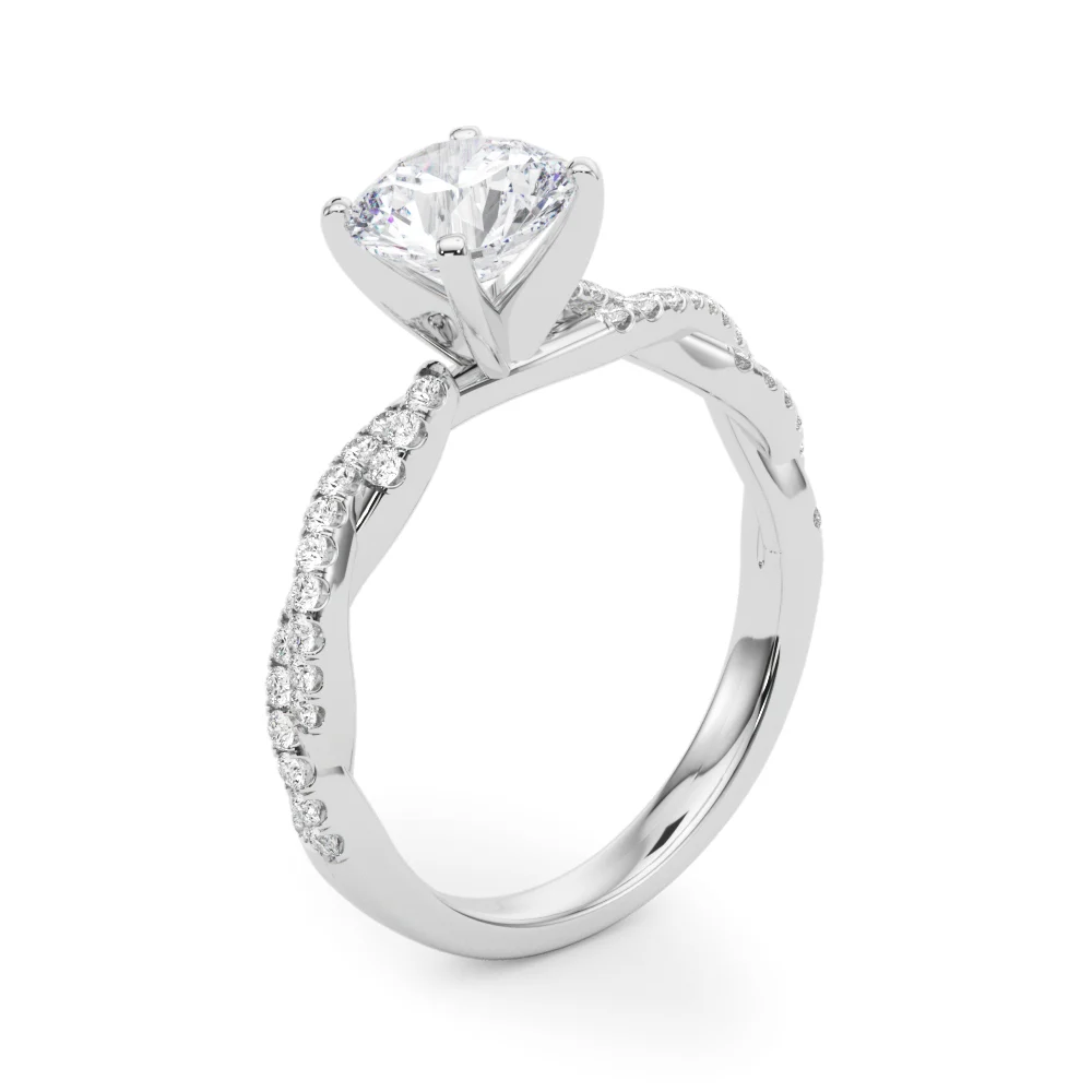 Twisting Diamond Adorned Engagement Ring - Image 35