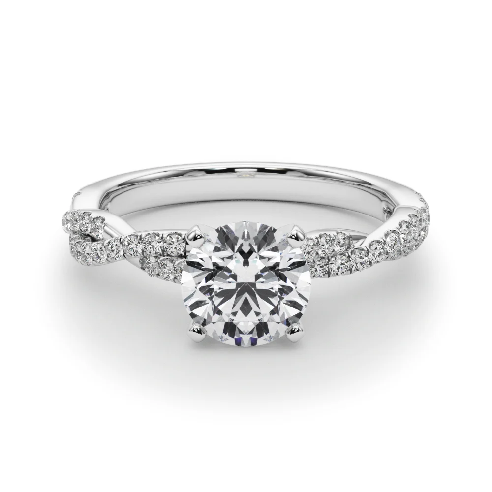 Twisting Diamond Adorned Engagement Ring - Image 26