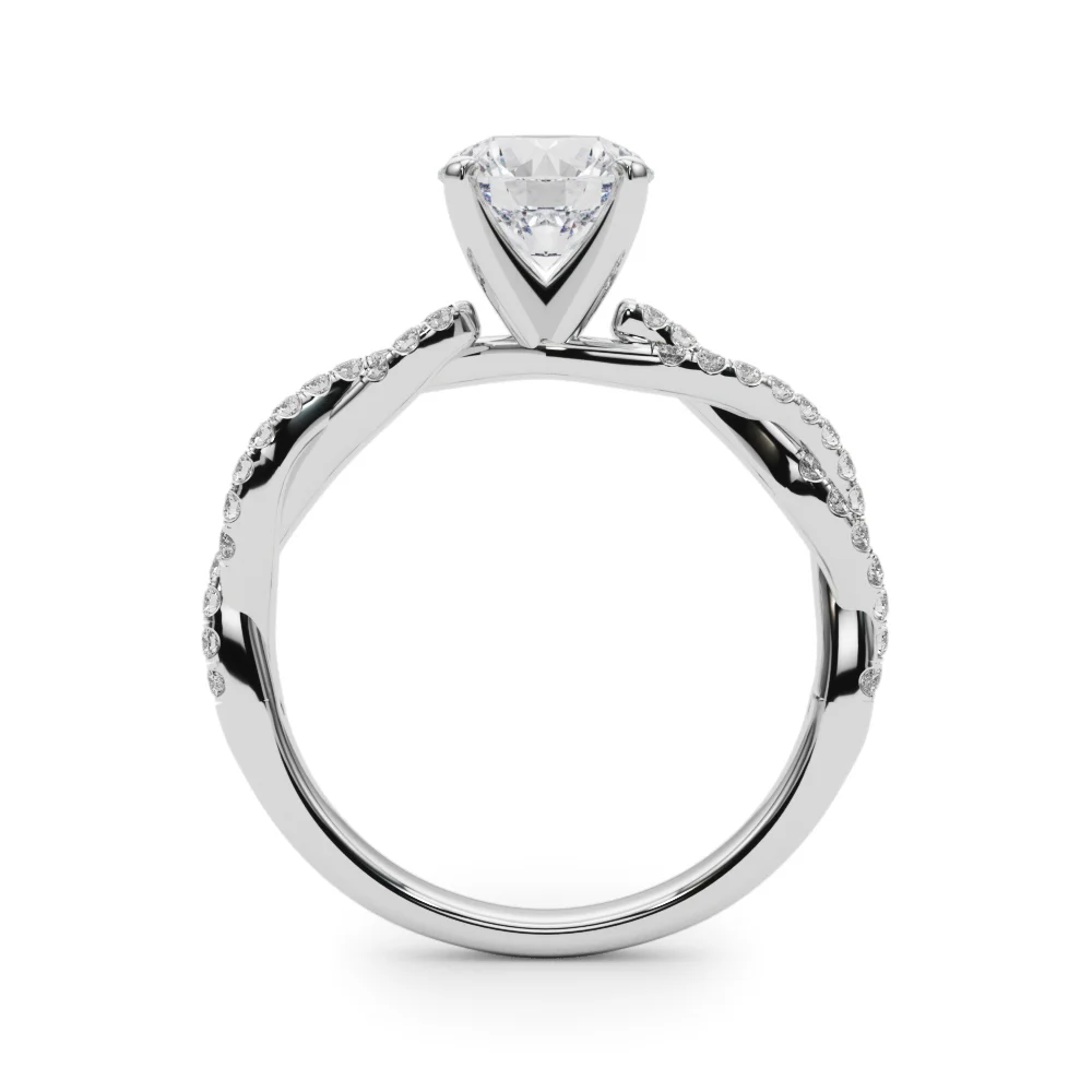 Twisting Diamond Adorned Engagement Ring - Image 17