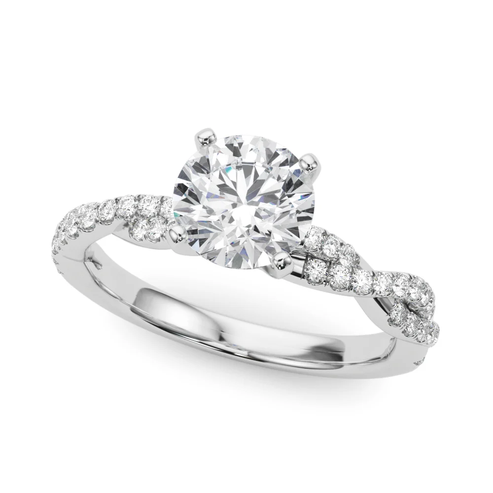 Twisting Diamond Adorned Engagement Ring - Image 8