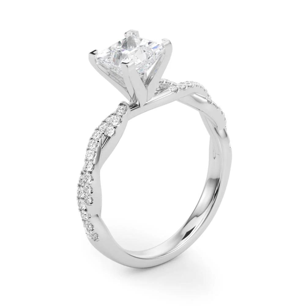 Twisting Diamond Adorned Engagement Ring - Image 36