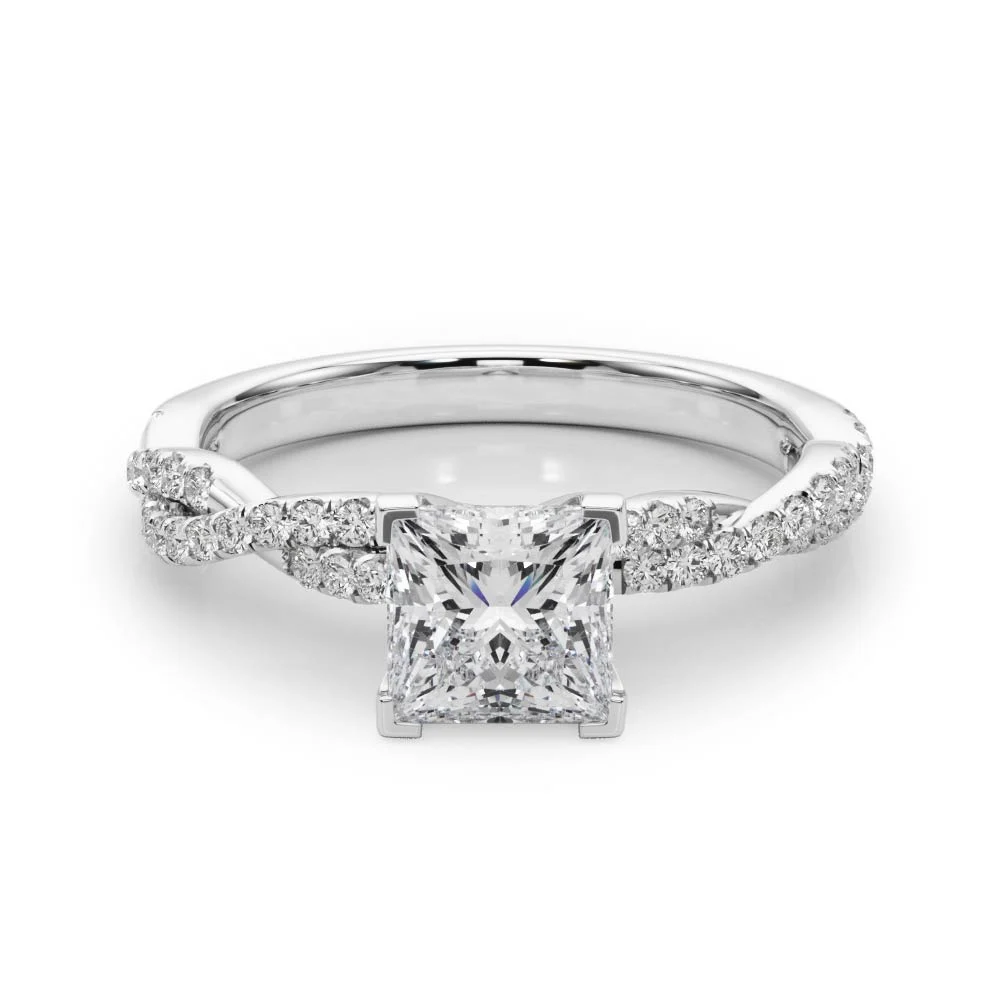 Twisting Diamond Adorned Engagement Ring - Image 27