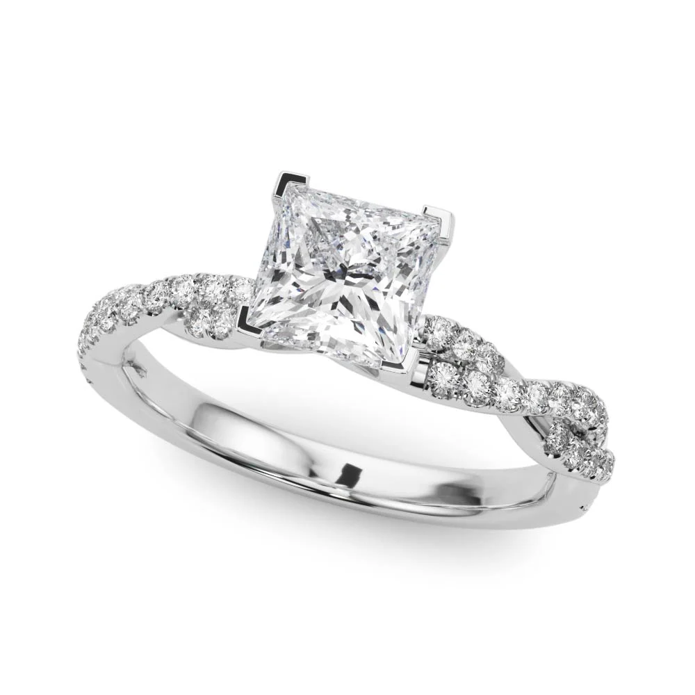 Twisting Diamond Adorned Engagement Ring - Image 9