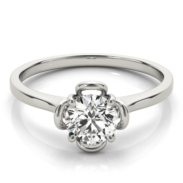 Solitaire Accented Cathedral Engagement Rings - Image 3