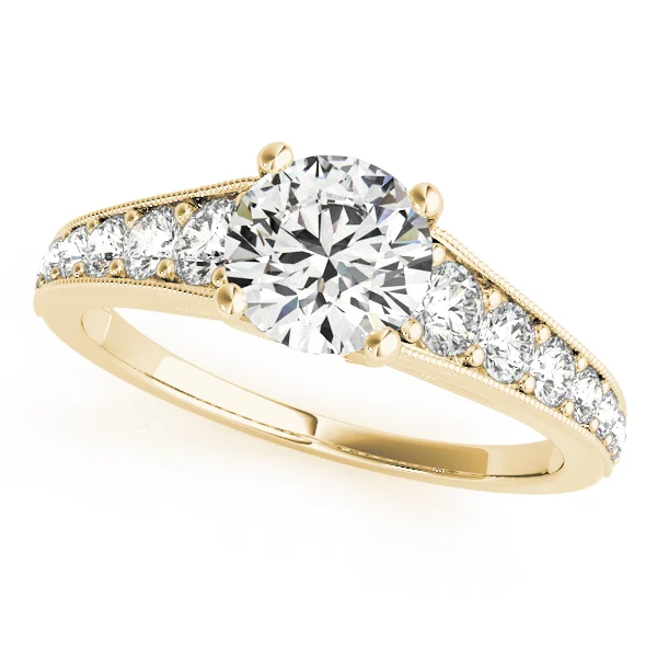 Graduating Single Row Milgrain Round Engagement Ring - Image 5